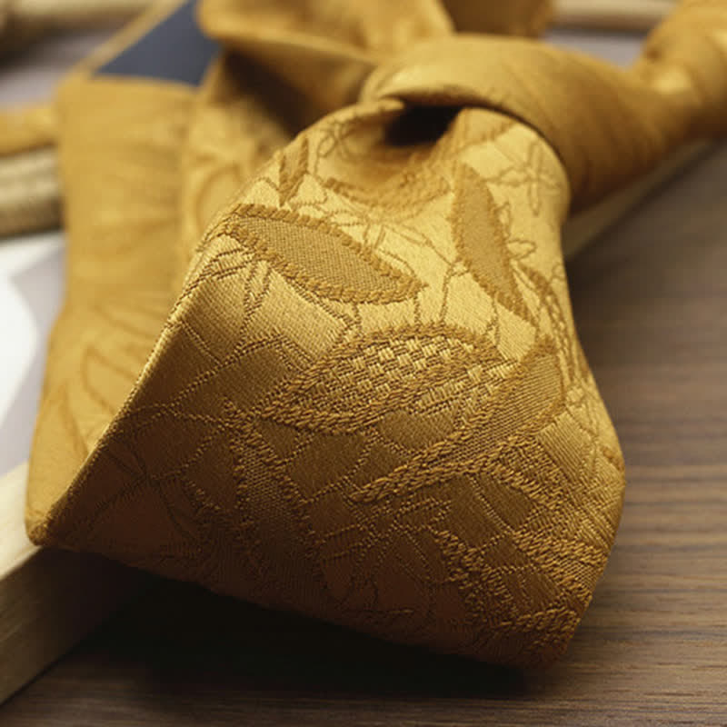 Herren-Freizeitkrawatte mit floralem Jacquard-Blättermuster - image 6