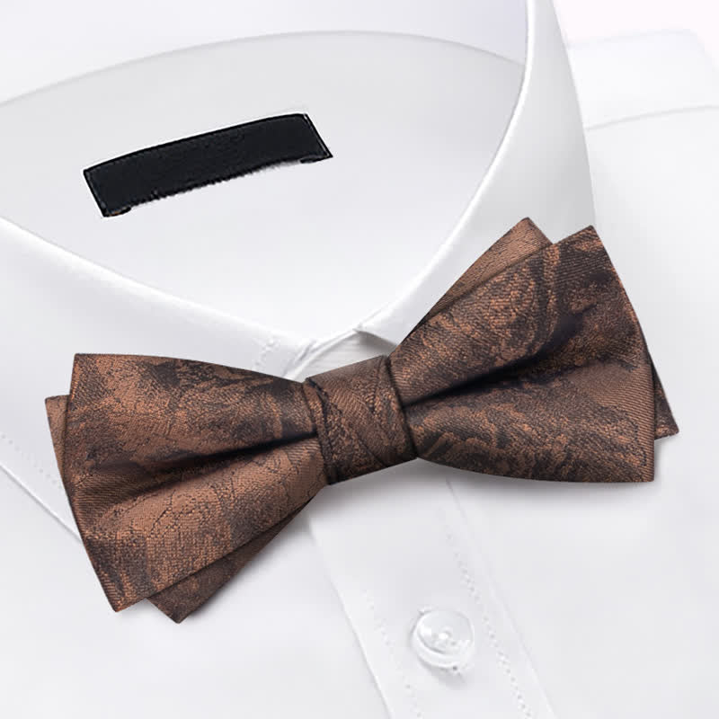 3Stk Vintage Bronze Blumen Fliegen- und Krawatten-Set für Herren