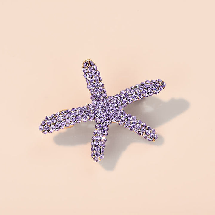 Damen-Haarspange mit Diamantbesatz und maritimen Tiermotiven