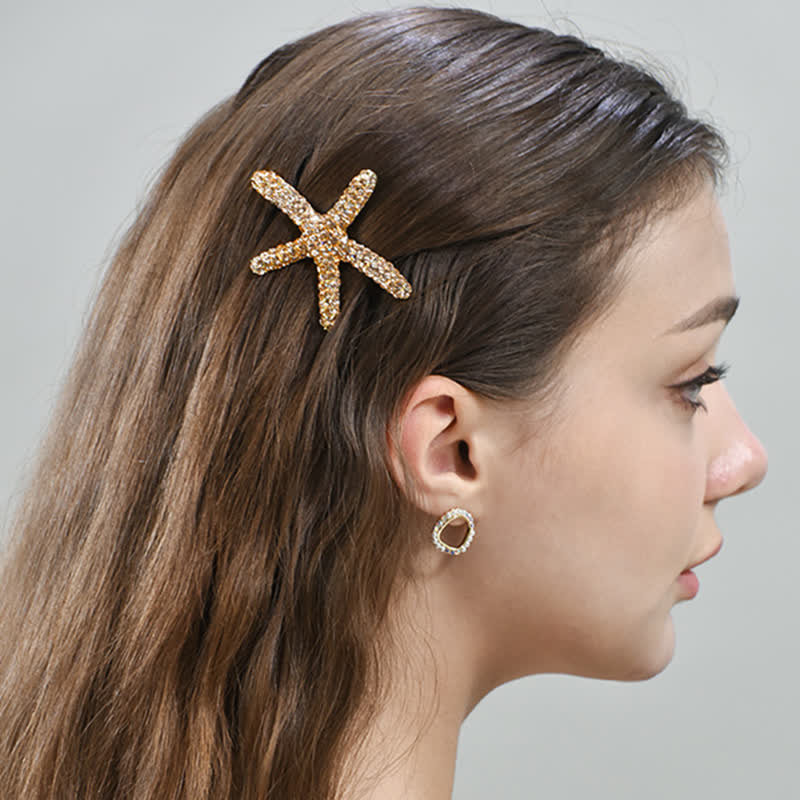Damen-Haarspange mit Diamantbesatz und maritimen Tiermotiven