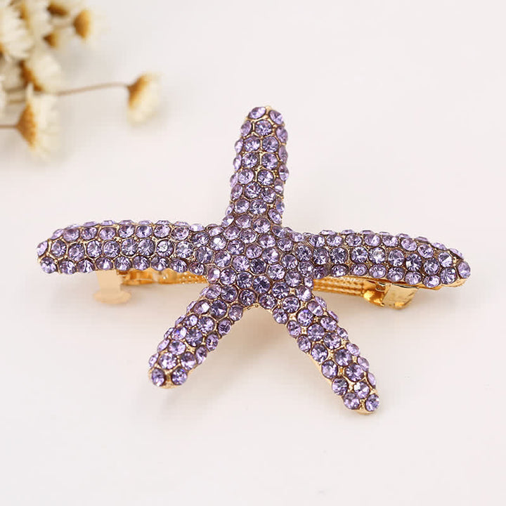 Damen-Haarspange mit Diamantbesatz und maritimen Tiermotiven