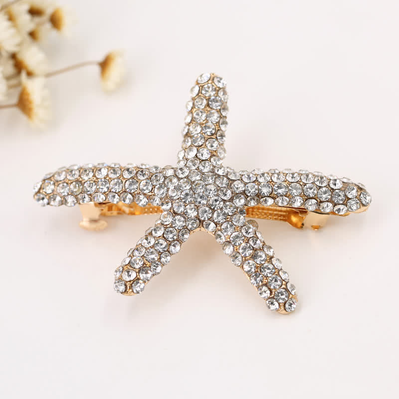 Damen-Haarspange mit Diamantbesatz und maritimen Tiermotiven