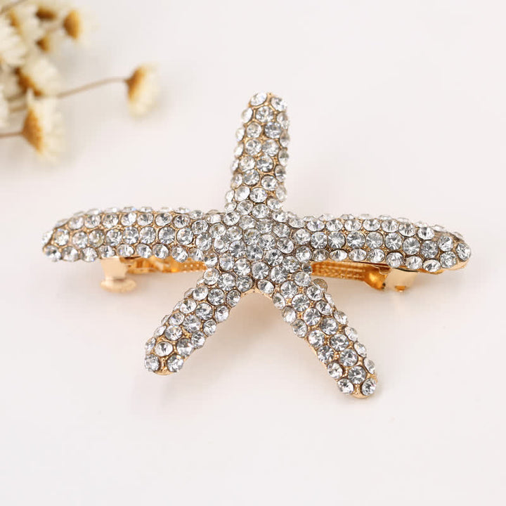 Damen-Haarspange mit Diamantbesatz und maritimen Tiermotiven
