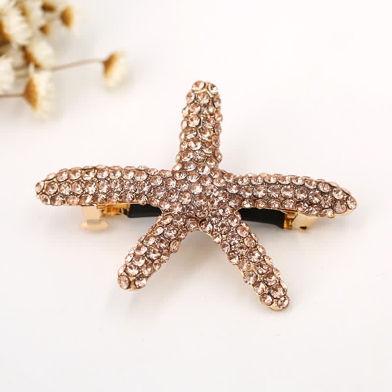 Damen-Haarspange mit Diamantbesatz und maritimen Tiermotiven