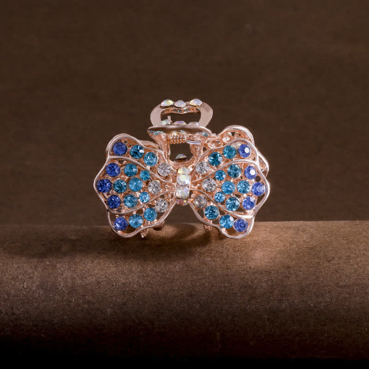 Frauen Bling Schleifenknoten Haar Kralle Haarklammer - Blau - image 6
