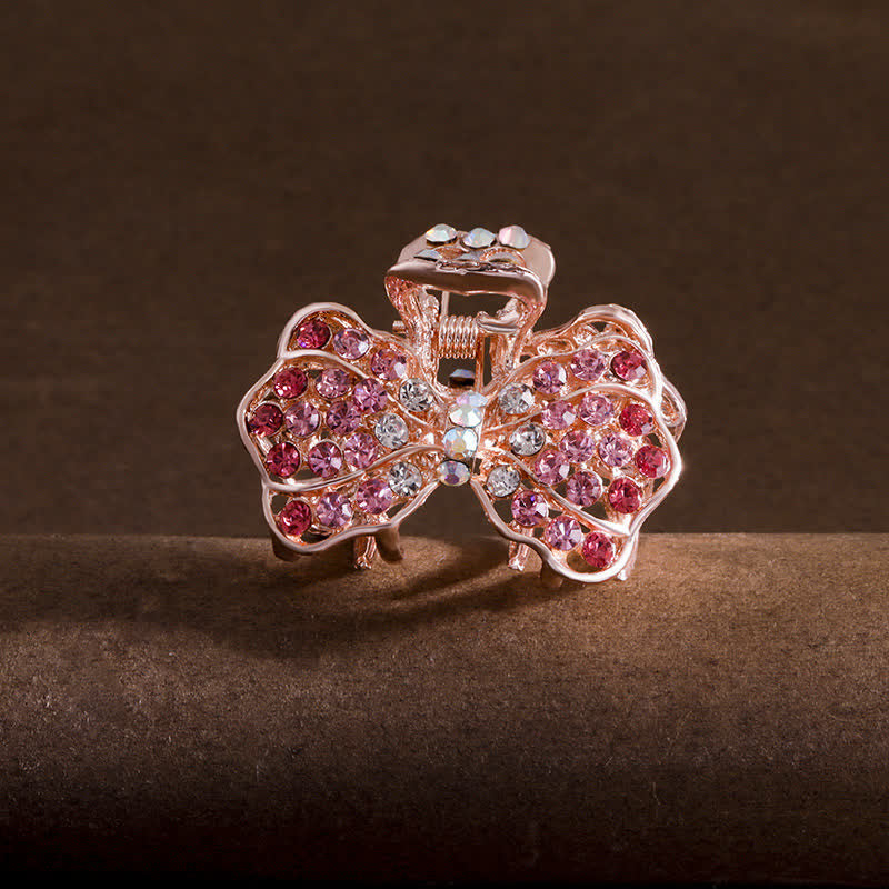 Frauen Bling Schleifenknoten Haar Kralle Haarklammer - Rosa - image 9