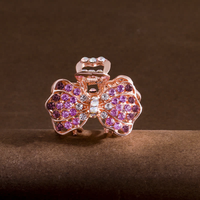 Frauen Bling Schleifenknoten Haar Kralle Haarklammer - Violett - image 0