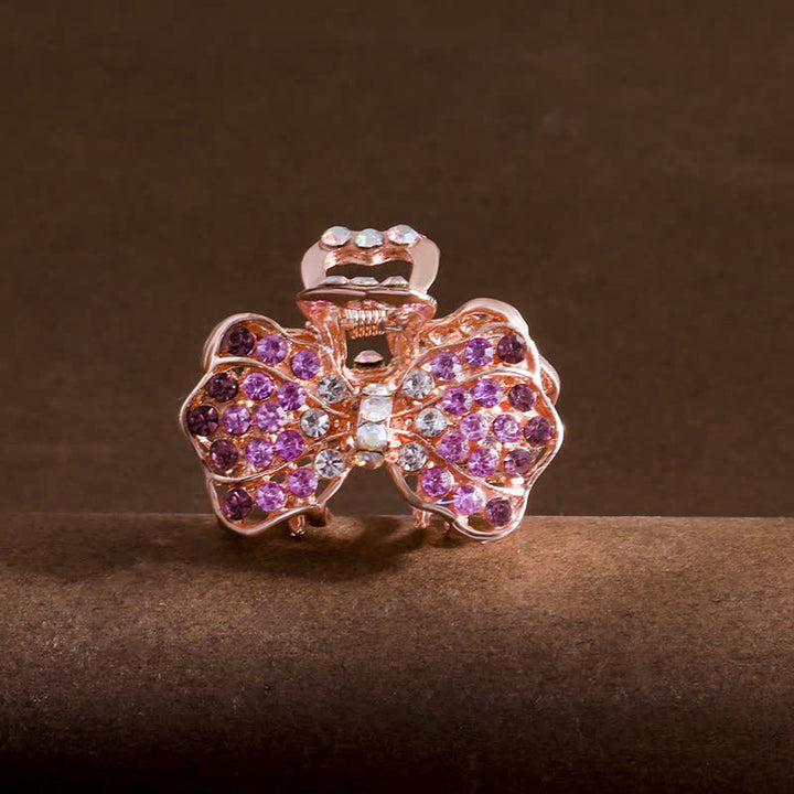 Frauen Bling Schleifenknoten Haar Kralle Haarklammer - Violett - image 0