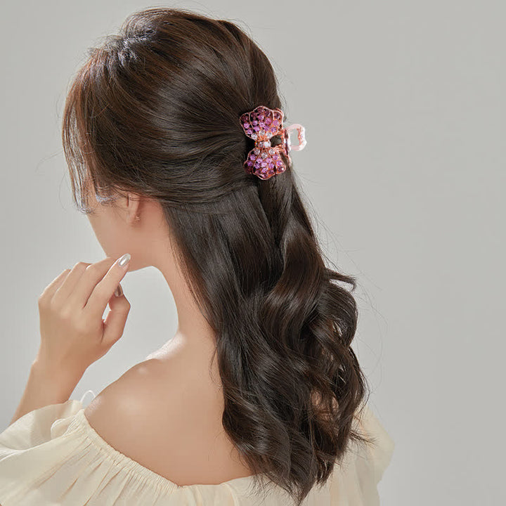 Frauen Bling Schleifenknoten Haar Kralle Haarklammer - image 1