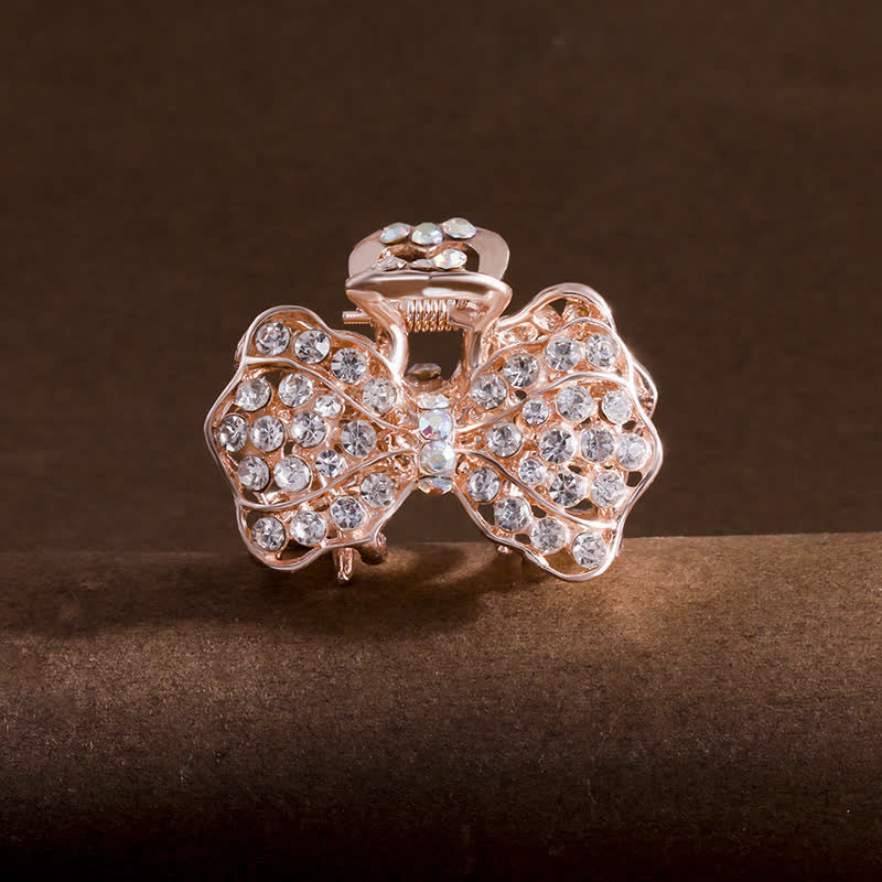 Frauen Bling Schleifenknoten Haar Kralle Haarklammer - Weiß - image 8