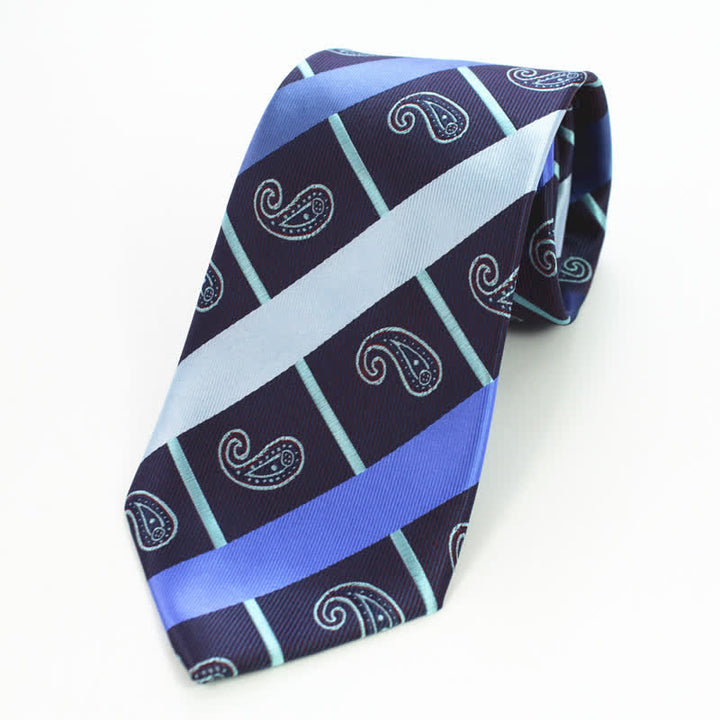 3er-Set Männer Krawatten mit gestreiftem Paisley-Muster