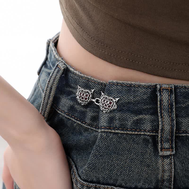Damen-Little-Red-Devils-Knopf-Jeans-Gürtelschnalle - image 1