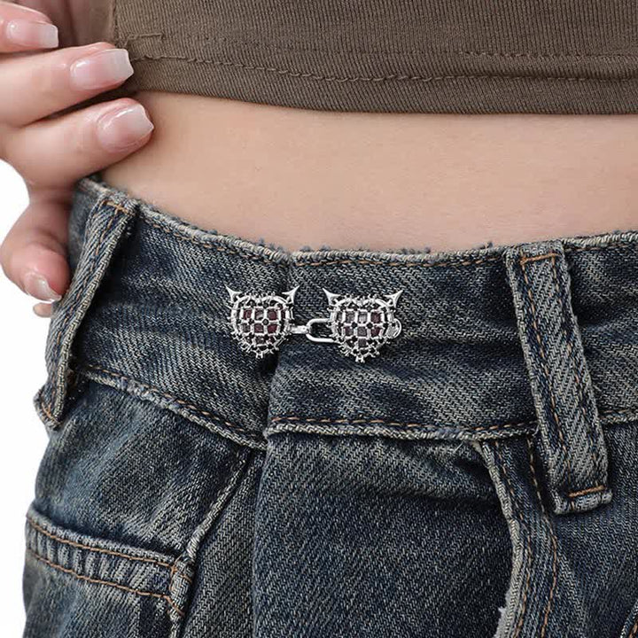 Damen-Little-Red-Devils-Knopf-Jeans-Gürtelschnalle - image 3