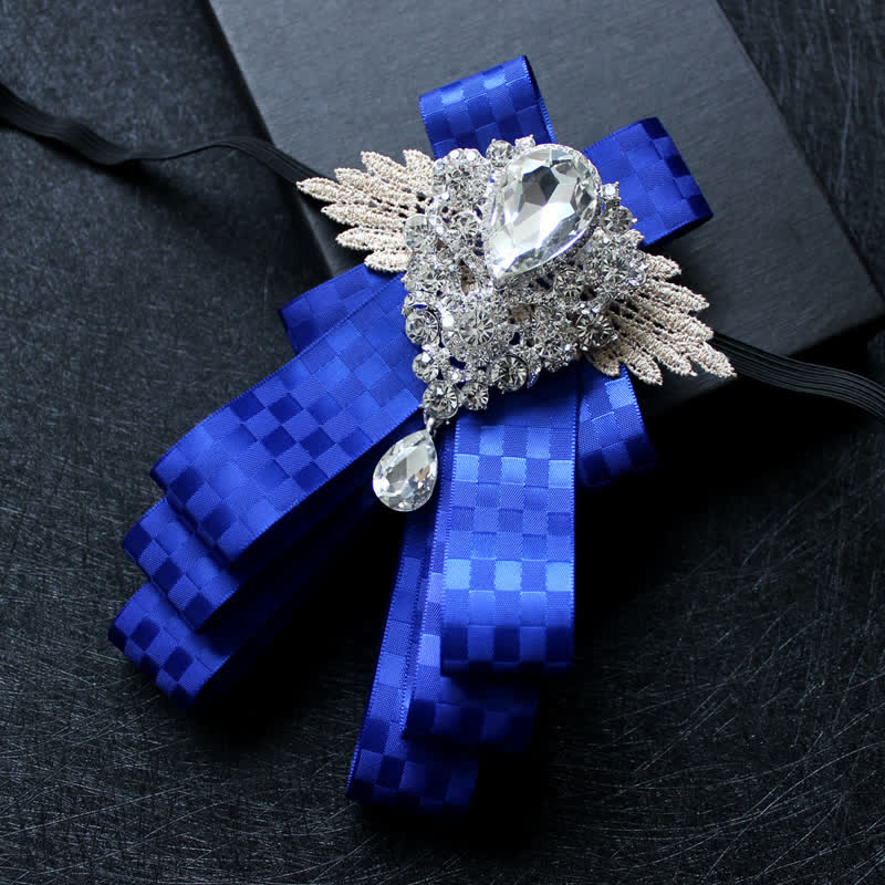Retro Kristall Strass Hängende Schleife Fliege