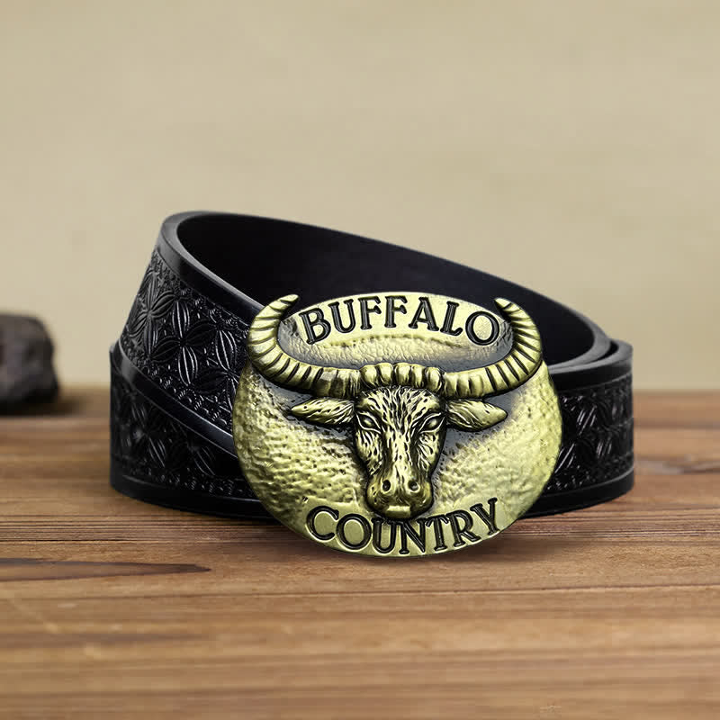 Herren DIY Buffalo Country Schnallenledergürtel