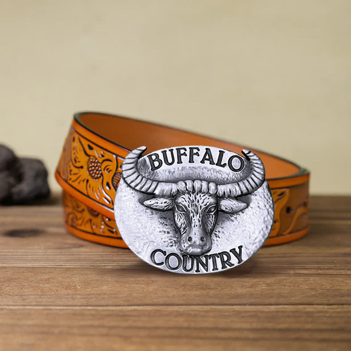 Herren DIY Buffalo Country Schnallenledergürtel