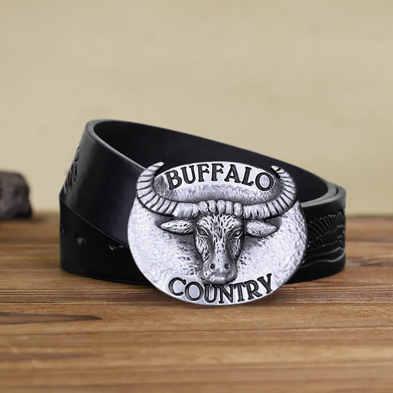 Herren DIY Buffalo Country Schnallenledergürtel