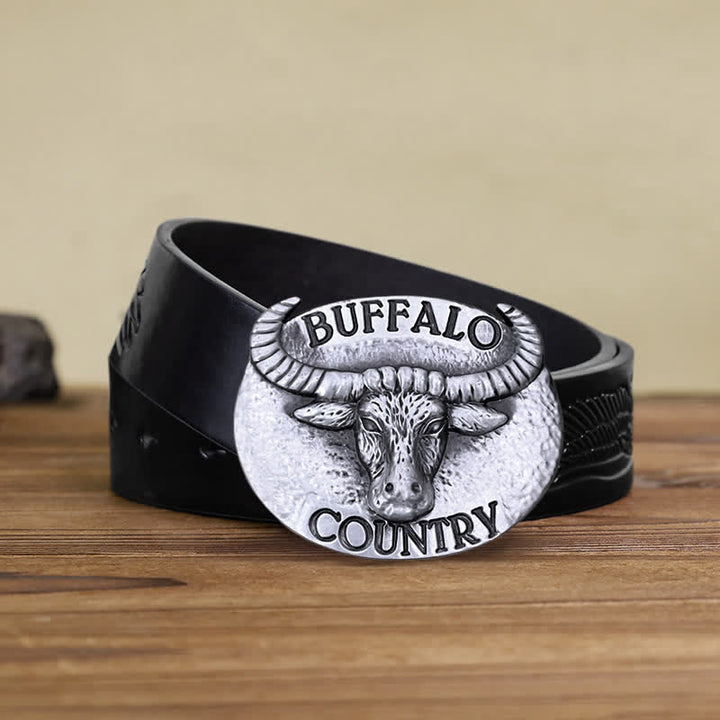 Herren DIY Buffalo Country Schnallenledergürtel