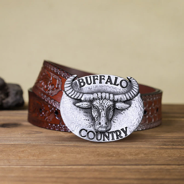 Herren DIY Buffalo Country Schnallenledergürtel