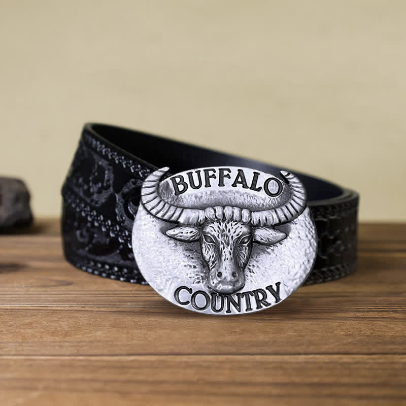 Herren DIY Buffalo Country Schnallenledergürtel
