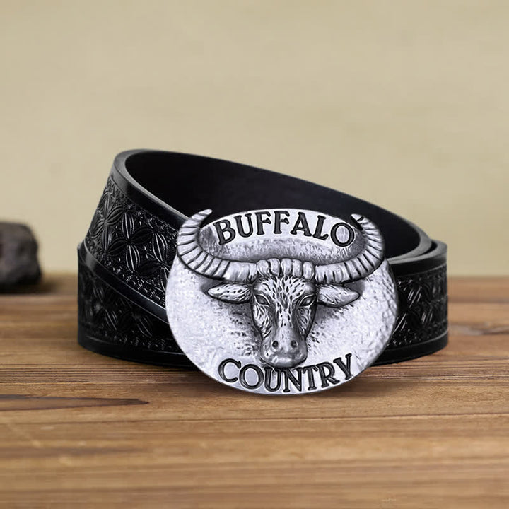 Herren DIY Buffalo Country Schnallenledergürtel