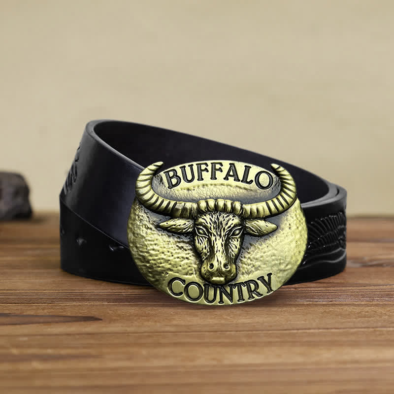 Herren DIY Buffalo Country Schnallenledergürtel