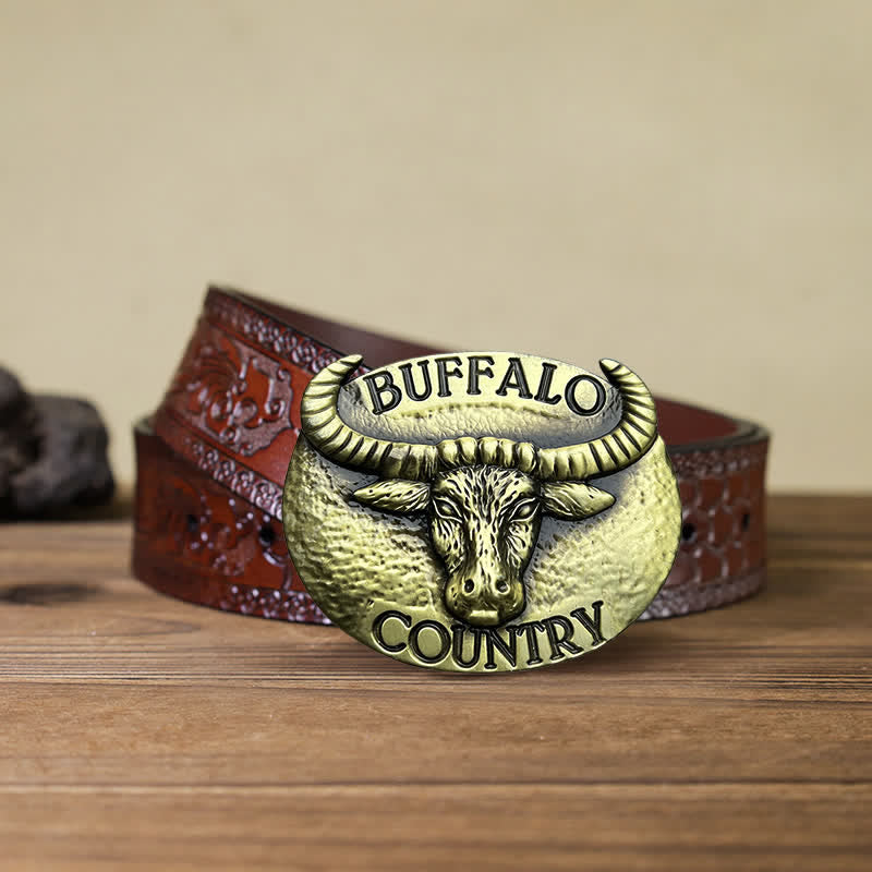 Herren DIY Buffalo Country Schnallenledergürtel