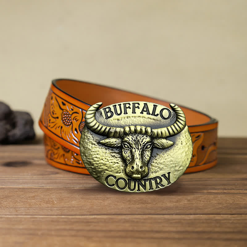 Herren DIY Buffalo Country Schnallenledergürtel