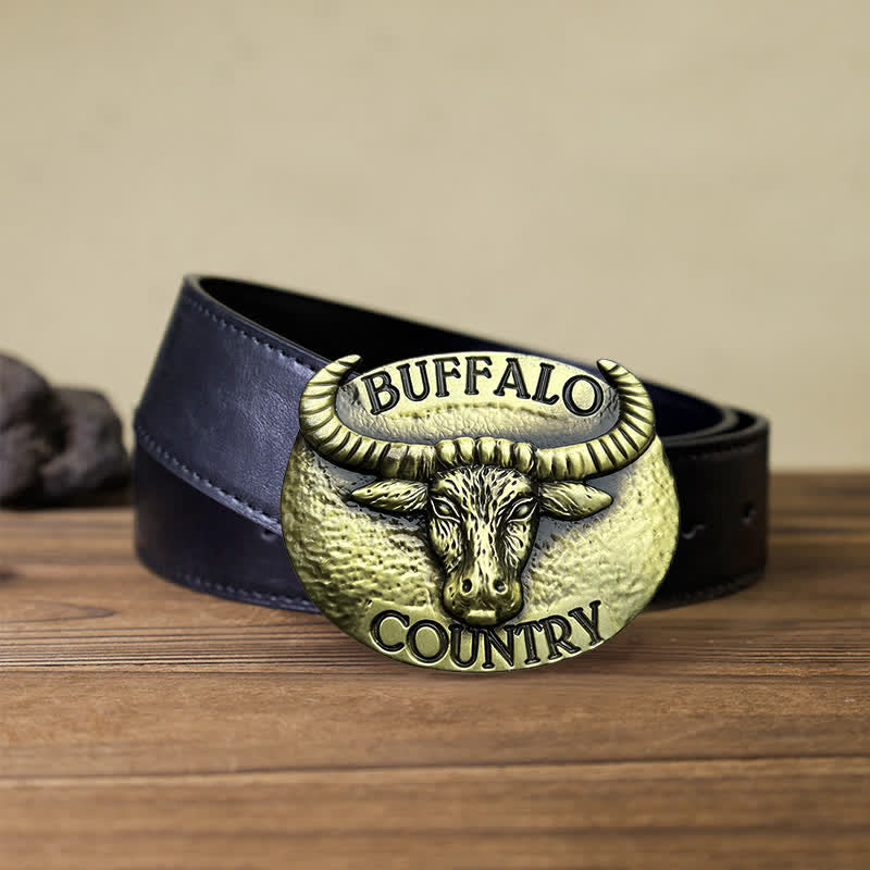 Herren DIY Buffalo Country Schnallenledergürtel