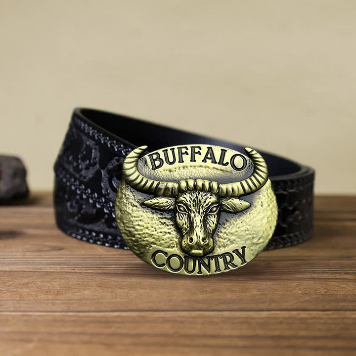 Herren DIY Buffalo Country Schnallenledergürtel