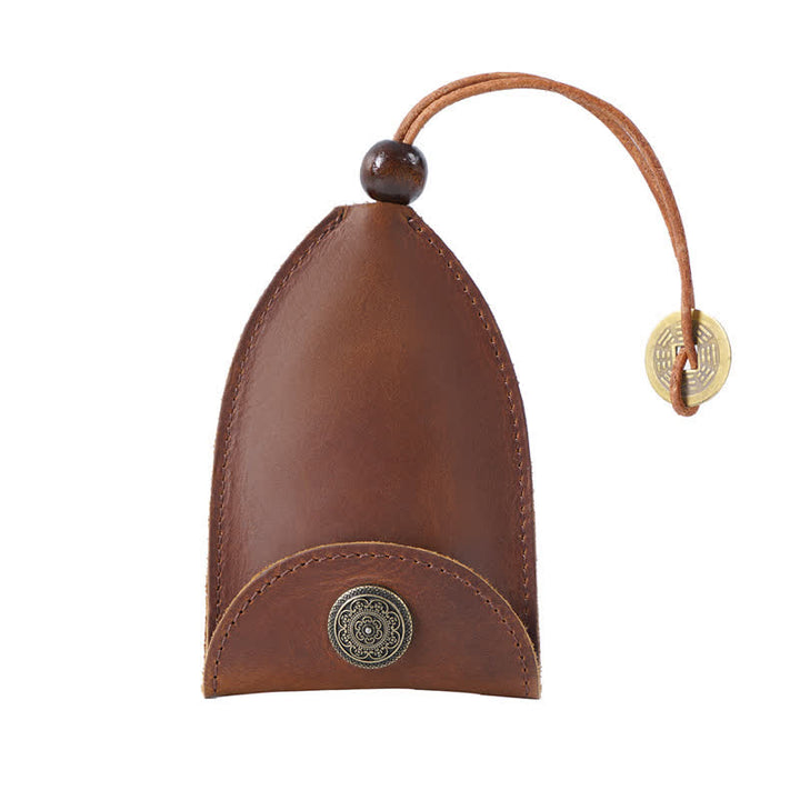 Vintage Coin Pull-out Smart Key Leder Schlüsseltasche mit Münzfach - Braun - image 2