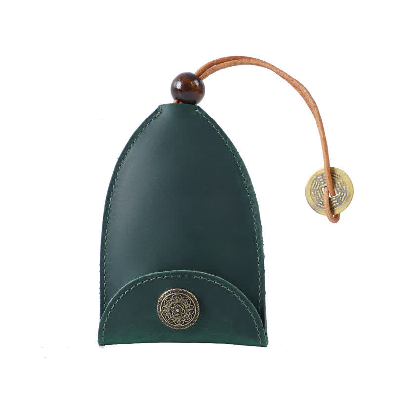 Vintage Coin Pull-out Smart Key Leder Schlüsseltasche mit Münzfach - Grün - image 10