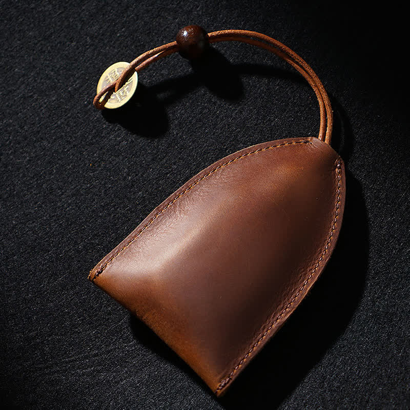 Vintage Coin Pull-out Smart Key Leder Schlüsseltasche mit Münzfach