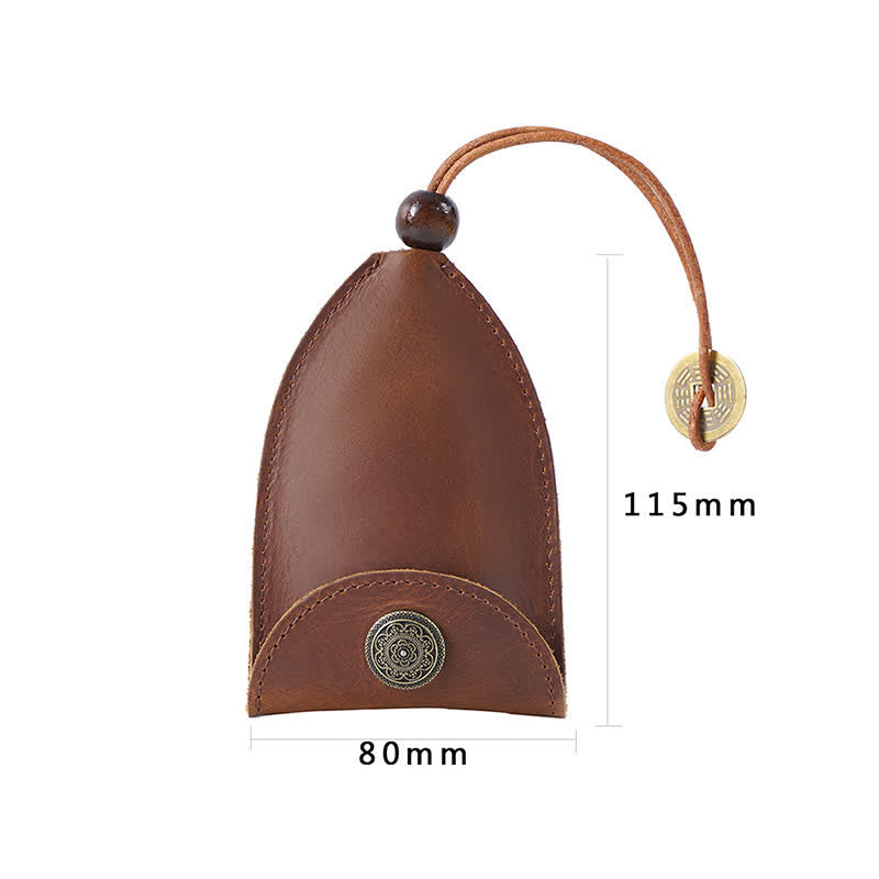 Vintage Coin Pull-out Smart Key Leder Schlüsseltasche mit Münzfach