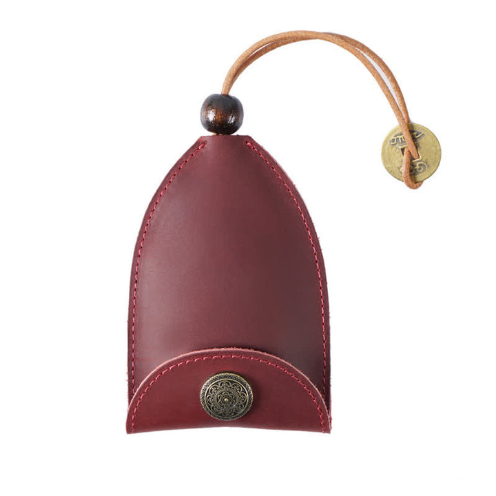 Vintage Coin Pull-out Smart Key Leder Schlüsseltasche mit Münzfach - Rot - image 9