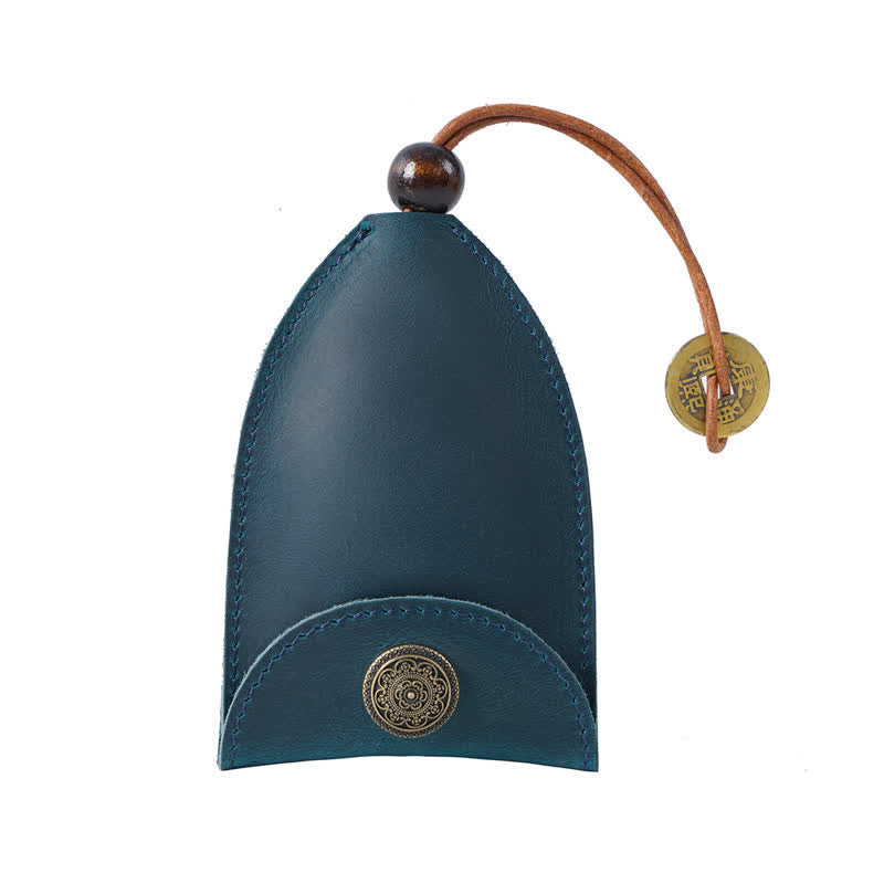 Vintage Coin Pull-out Smart Key Leder Schlüsseltasche mit Münzfach - Blau - image 11