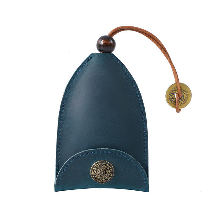 Vintage Coin Pull-out Smart Key Leder Schlüsseltasche mit Münzfach - Blau - image 11