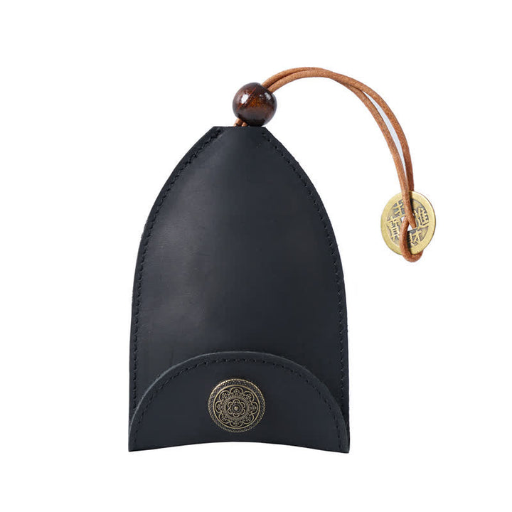 Vintage Coin Pull-out Smart Key Leder Schlüsseltasche mit Münzfach - Schwarz - image 7