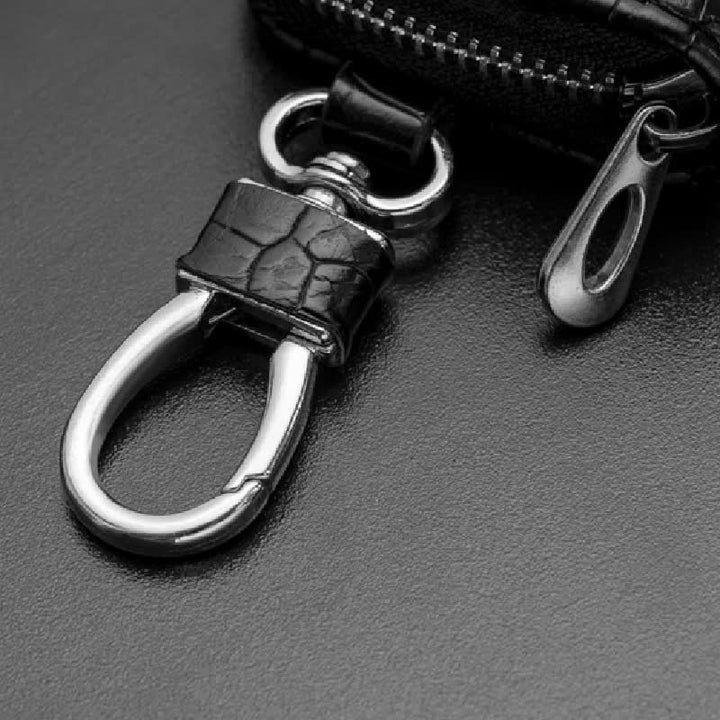 Alligator Pattern Zipper Tasche Leder Autoschlüssel Etui - image 3