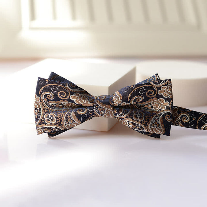 Vintage-Herrenschleife mit Paisleymuster und doppellagigem Design