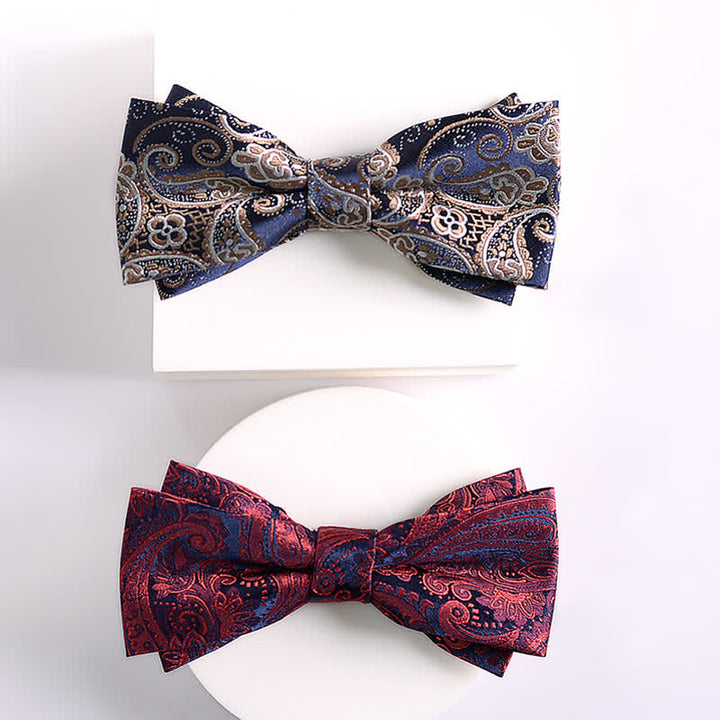 Vintage-Herrenschleife mit Paisleymuster und doppellagigem Design