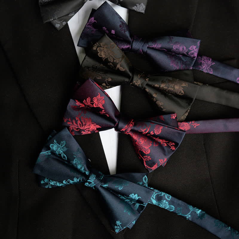 Elegante Herren-Fliege mit Irisblumenmuster