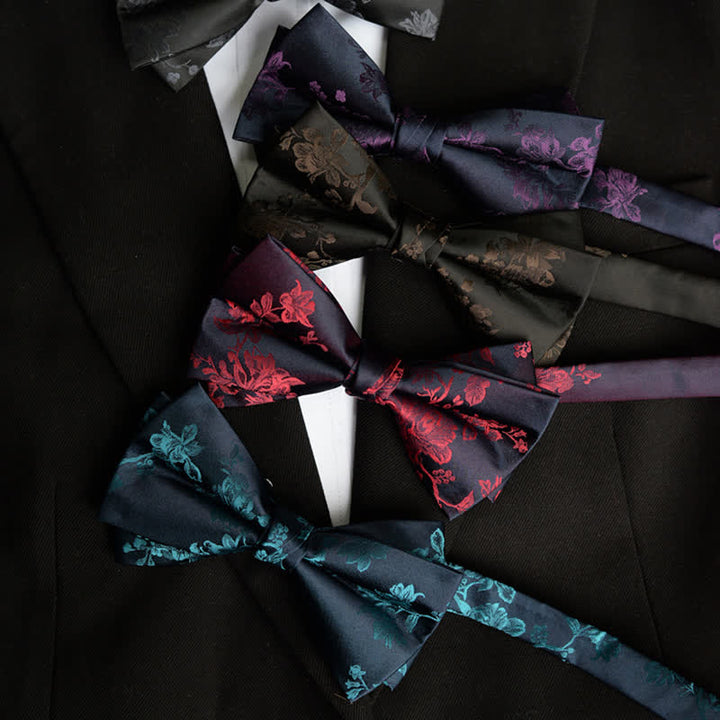 Elegante Herren-Fliege mit Irisblumenmuster