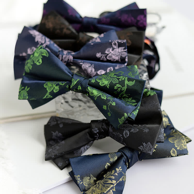 Elegante Herren-Fliege mit Irisblumenmuster
