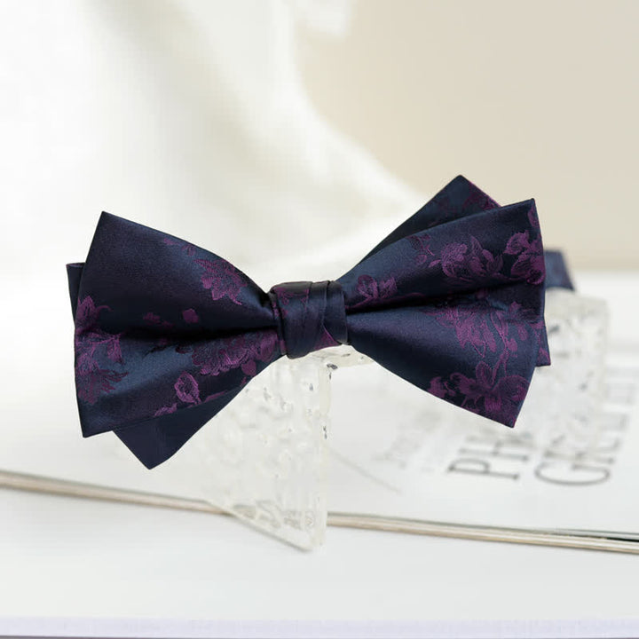 Elegante Herren-Fliege mit Irisblumenmuster