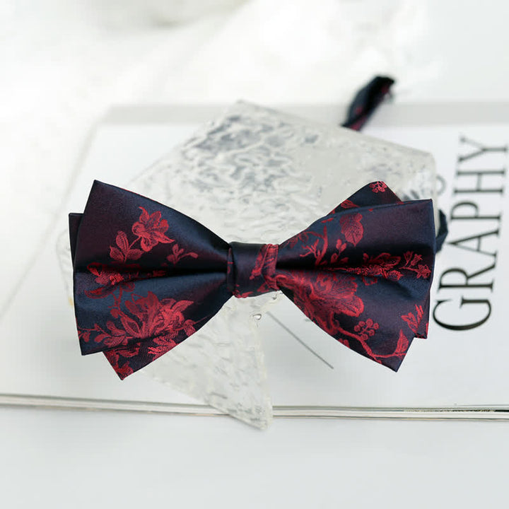 Elegante Herren-Fliege mit Irisblumenmuster