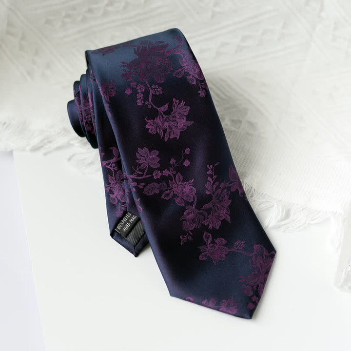 Elegante Iris-Blumenmuster-Krawatte für Herren