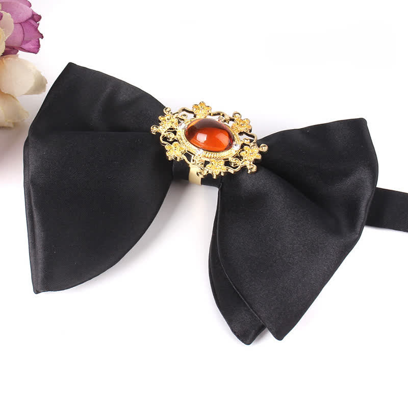 Schwarze Herrenfliege mit Strass-Schmetterling im Oversized Pointed-Design