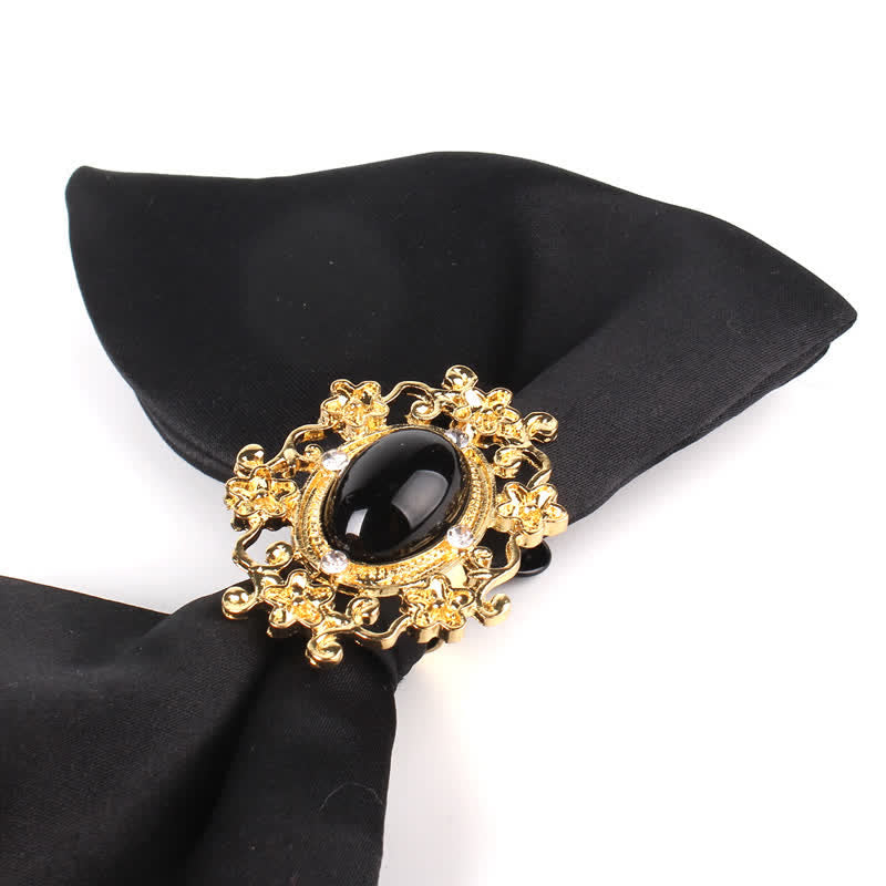 Schwarze Herrenfliege mit Strass-Schmetterling im Oversized Pointed-Design