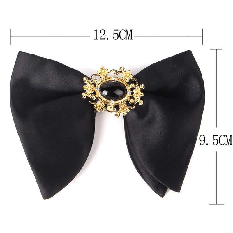 Schwarze Herrenfliege mit Strass-Schmetterling im Oversized Pointed-Design